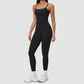 Wholesale Seam-Detail Racerback Tank Top & High-Waist Leggings Set – Brushed Yoga 2-Piece