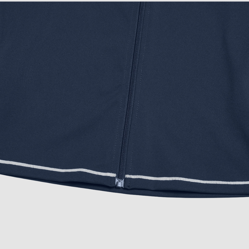 Wholesale color-blocked stand-collar zippered jacket + high-waisted tight shorts