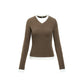 Two-piece look V-neck contrast color top
