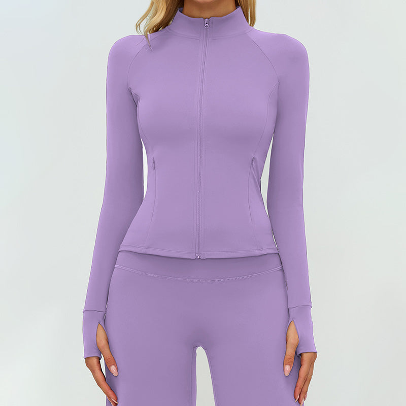 Stand collar zipper jacket