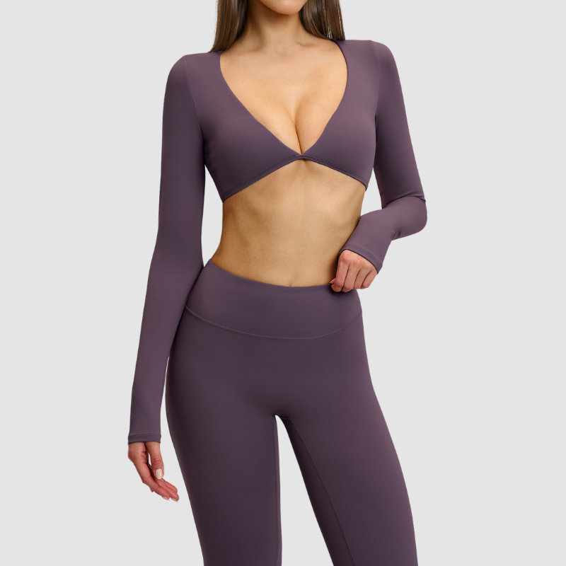 Wholesale Long Sleeve V-Neck Fashion Short | Wonderxfans bulk activewear