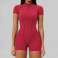 Stand-up collar zipper hip-lifting bodysuit