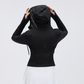Wholesale mesh hooded yoga jacket