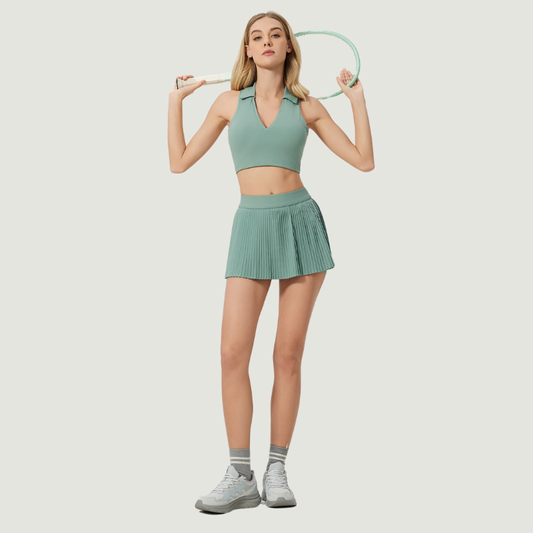 Quick drying and breathable Bra+Tennis Skirt 2-Piece Set