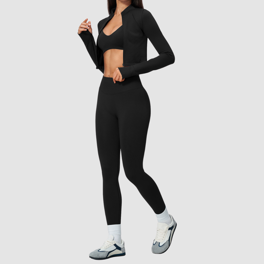 Wholesale Women's Bra, Leggings & Cardigan Yoga 3-Piece Set