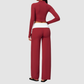 Wholesale Women’s 3-Piece Zip Jacket, Sports Bra & Wide-Leg Yoga Pants Set