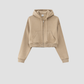 Wholesale Women’s Fleece-Lined Zip Hoodie – Cropped Relaxed Winter Jacket