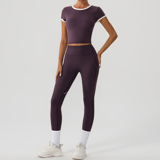 Wholesale Snug-fit Cropped T-shirt + High-waisted | Wonderxfans bulk activewear