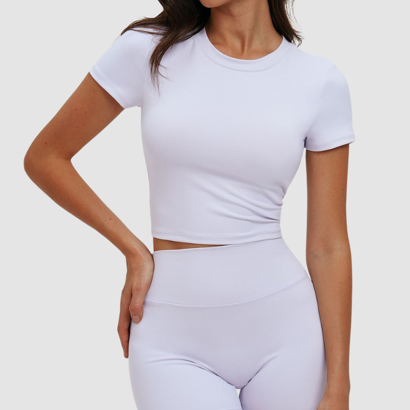 Wholesale women's solid color short-sleeved T-shirts