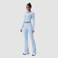 Wholesale back-cut yoga top + flared | Wonderxfans bulk activewear