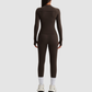 Women's Activewear Zip-up Long-Sleeve Jacket & Straight-Leg Pants Yoga Set