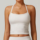 Brushed cross back and thin straps yoga tank top