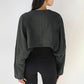 Washed Loose Fit Crop Top Sweatshirt