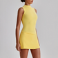Wholesale Naked-Feel Yoga Set – Sleeveless Crop Top & High-Waist Shorts 2-Piece Activewear