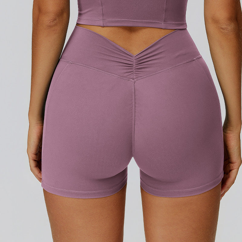 High-waisted hip-lifting tight-fitting sports shorts