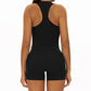 Racerback Sports top + High-waisted shorts 2-Piece Set