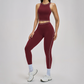 Wholesale Color Block Yoga Halter Vest + legging 2-Piece Set
