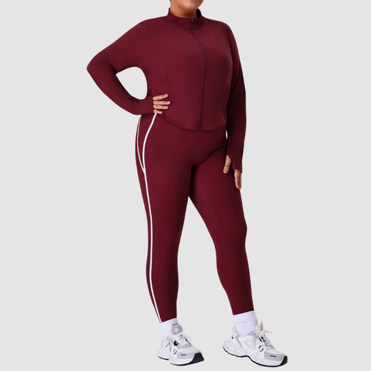 Wholesale large size contrasting color women's activewear set