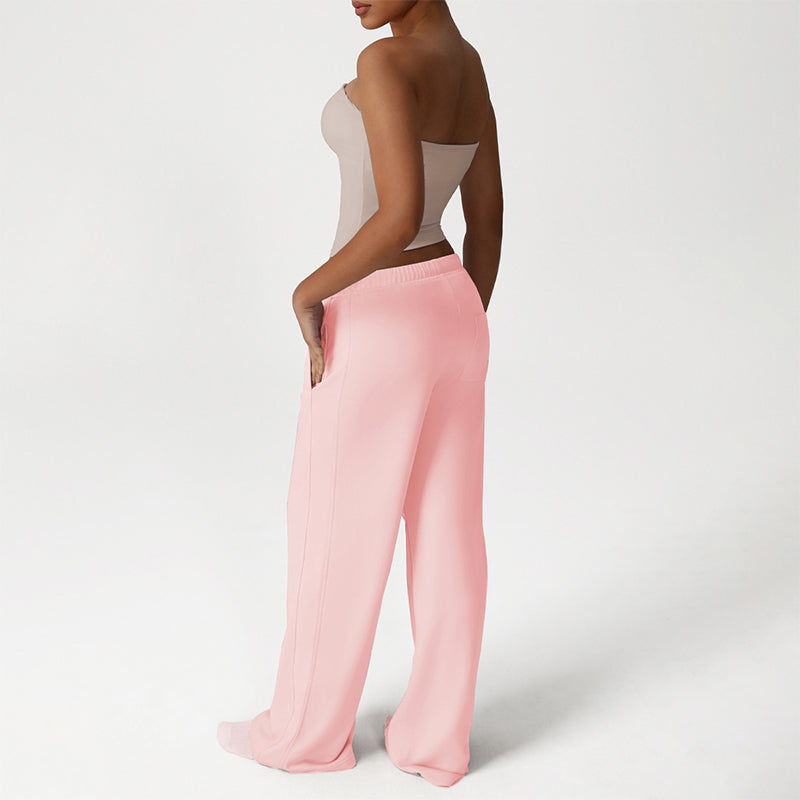 Snug-Fit Bandeau + Loose Sports Pants 2-Piece Set