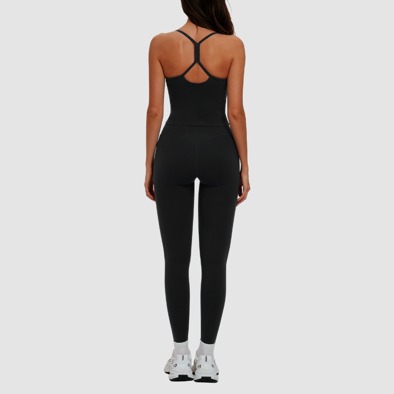 Wholesale yoga tank top with bra pads + leggings