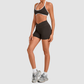 Wholesale Women’s Contrast Sports Bra & High-Waist Biker Shorts Yoga Set