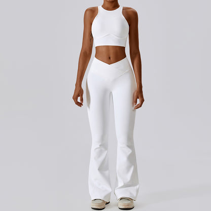 Wholesale Flared high waist elastic 2-piece | Wonderxfans bulk activewear