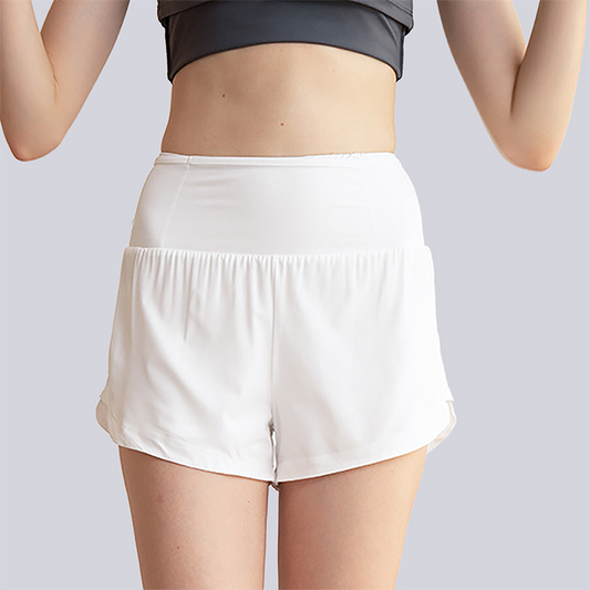 Wholesale Women's Fake Two-Piece Yoga Shorts – Quick-Dry Anti-Exposure