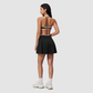 Wholesale Women's Color Block Sports Bra & Anti-Exposure High-Waist Mini Skirt Set – Naked Feel Yoga Gym Activewear