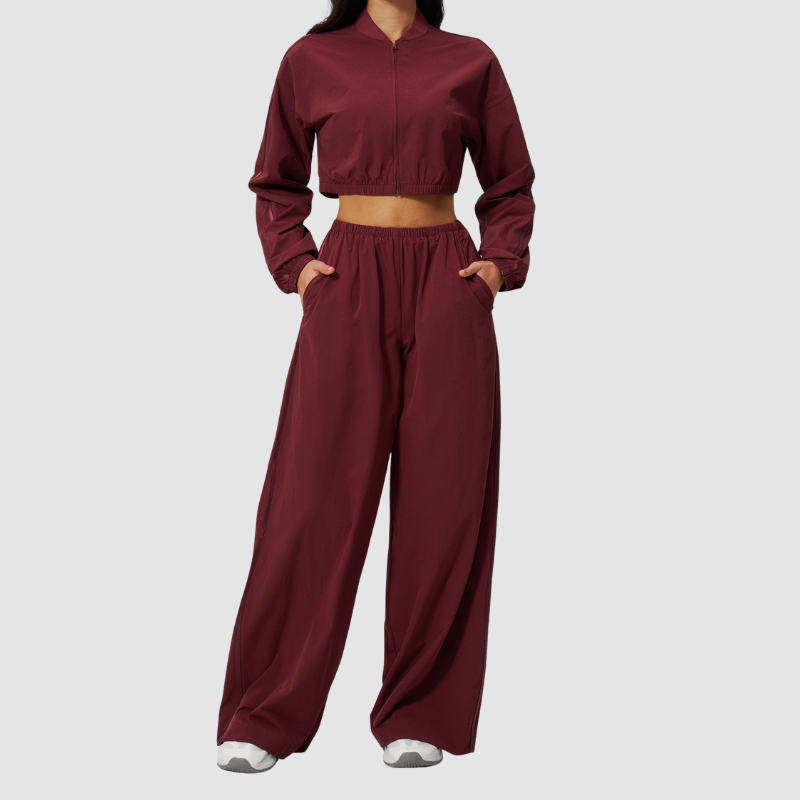 Wholesale Women's UPF50+ Sun-Protection Cropped Jacket & Jogger Pants Set – Quick-Dry 2-Piece Outdoor Set