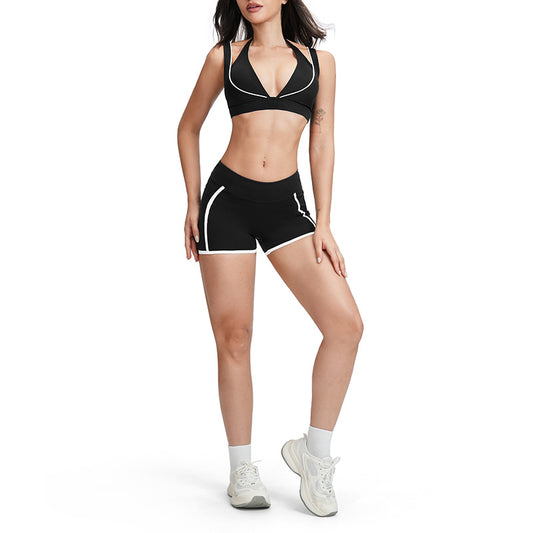 Wholesale Contrasting color open-back bra + | Wonderxfans bulk activewear