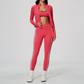 Wholesale Women's Padded Sports Bra, Long Pants & Jacket Yoga Set