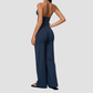 Wholesale Deep V Halter Neck Sweat-Wicking Breathable Fashion Casual Flared Fitness Set