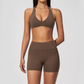 Wholesale Women's Halter Neck Yoga Set – Padded Bra & High-Waist Shorts Activewear
