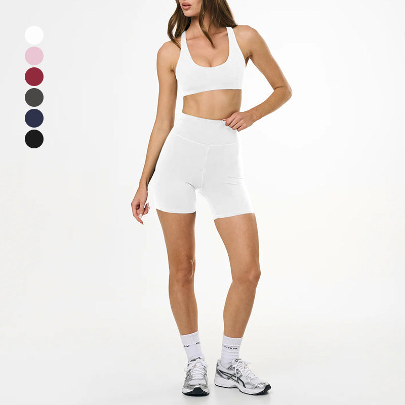 Wholesale women's racerback solid color yoga and activewear set