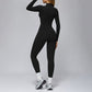 Long-sleeved stand-up collar slim-fit sports jumpsuit