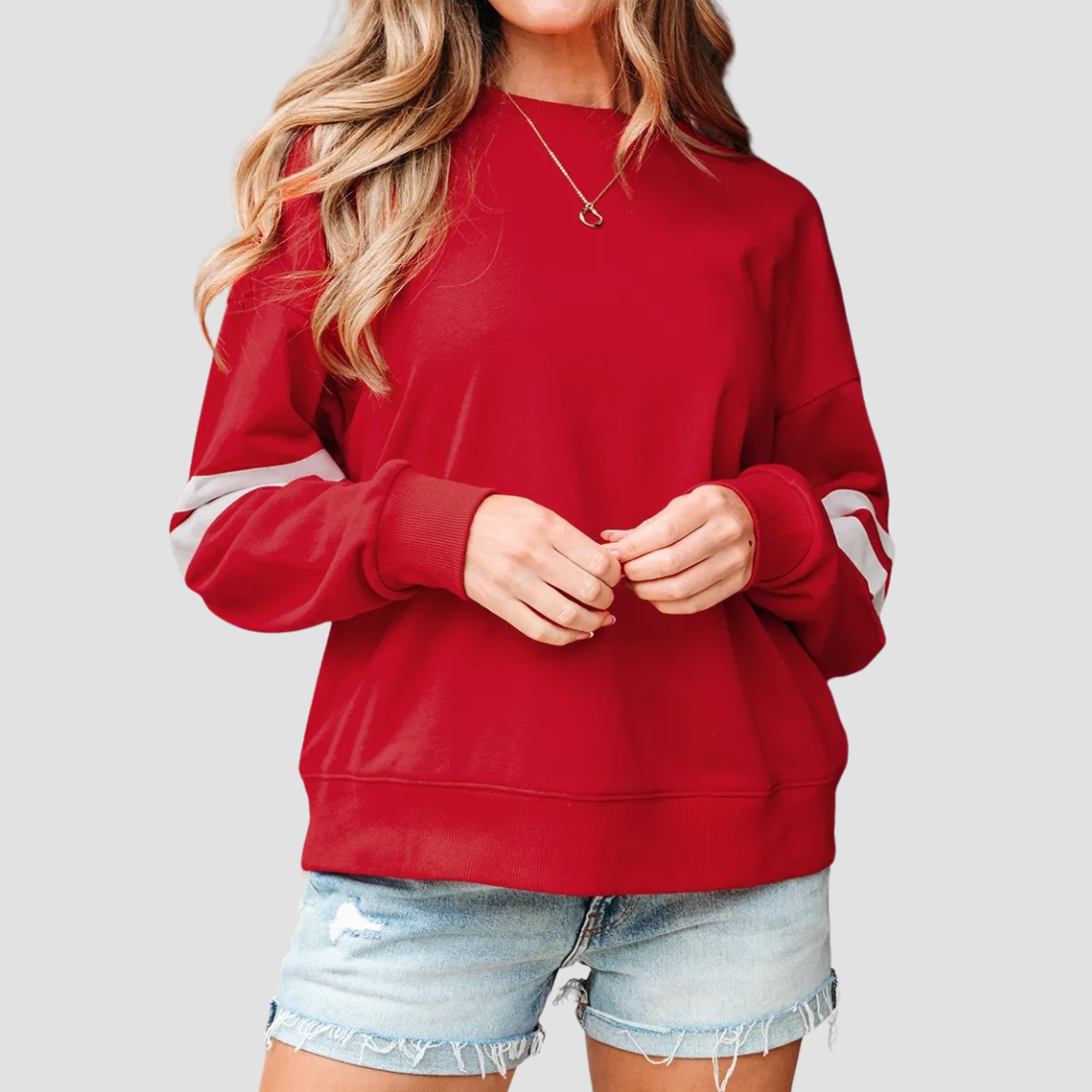 Wholesale Contrast Color Pullover Sweatshirt – Loose Casual Knitted Top