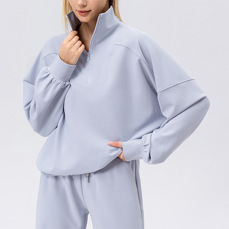 Wholesale Women's Half-Zip Pullover Sports Sweatshirt – Relaxed Fit Outdoor Running Jacket