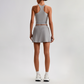Wholesale Sleeveless Sports Top & Pleated Tennis Skirt Set – Quick-Dry Athletic 2-Piece with Built-In Shorts