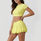 Wholesale Women's Tennis Set: Short Sleeve Top & Skirt – Quick-Dry Anti-Exposure