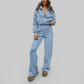 Wholesale Women's Zip-Up Long Sleeve Hoodie & Jogger Pants Tracksuit Set