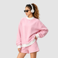 Wholesale Women’s Fleece-Lined Contrast Mock-Neck Sweatshirt
