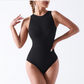 Seamless sleeveless yoga bodysuit