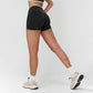 Women's contrasting color high-waisted athletic shorts