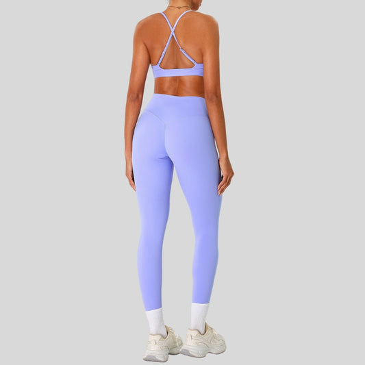Wholesale Strap sports bra+high-waisted leggings 2-piece | Wonderxfans bulk activewear