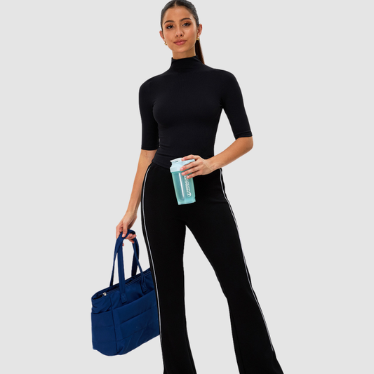 Wholesale high-neck mid-length sleeve fitness top | Wonderxfans bulk activewear