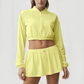 Wholesale Women's Ice-Cool Zip-Up Long Sleeve Jacket & Tennis Skirt Set – Quick-Dry Sun Protection
