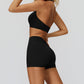 Sports bra+High waisted sports shorts 2-piece set