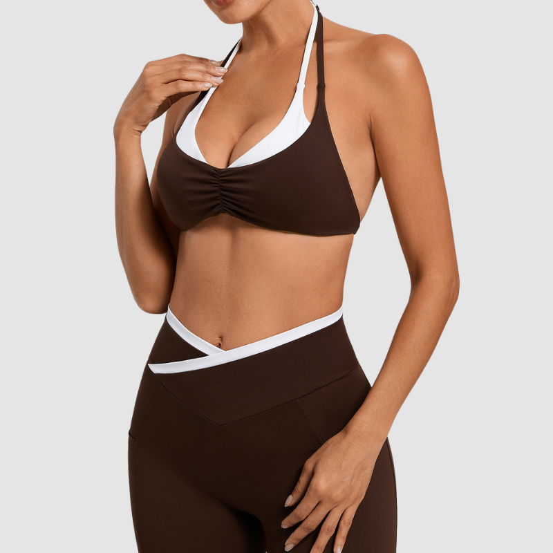 Wholesale fake two sports yoga bras | Wonderxfans bulk activewear