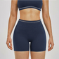 Wholesale high waisted contrasting sports shorts