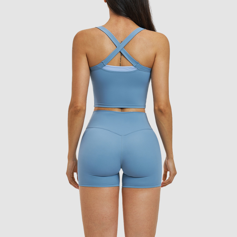 Wholesale Solid Color Tank Top + Quick-Drying Shorts Tennis Set